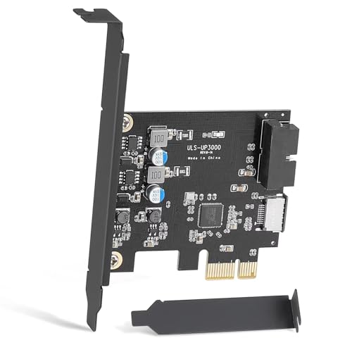 Sinefine PCIe x1 to USB 3.2 GEN1 5Gbp 19pin Front Panel Header (to Type-c Front Panel Header) + USB 3.0 20Pin Socket Expansion Card,Type-E Internal 20-pin Front Panel Connector - Image 1