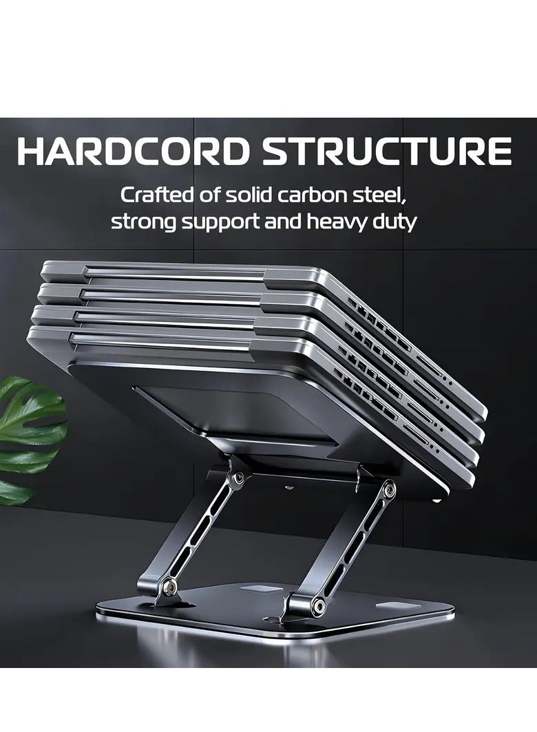 Laptop Stand for Desk, Ergonomic Adjustable Foldable Computer Stand, Heavy Duty Carbon Steel Laptop Riser, Notebook Holder Stand Compatible with 25.4cm-39.62cm MacBook Air/Pro/Dell XPS/Lenovo/HP - Image 4