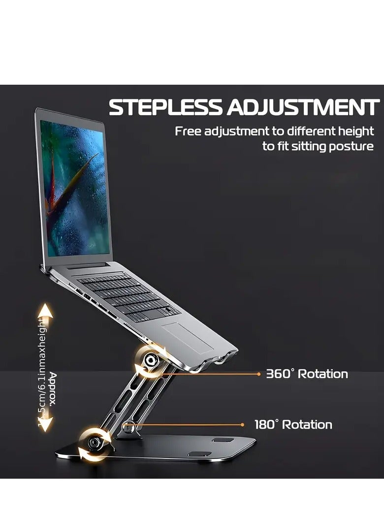 Laptop Stand for Desk, Ergonomic Adjustable Foldable Computer Stand, Heavy Duty Carbon Steel Laptop Riser, Notebook Holder Stand Compatible with 25.4cm-39.62cm MacBook Air/Pro/Dell XPS/Lenovo/HP - Image 3