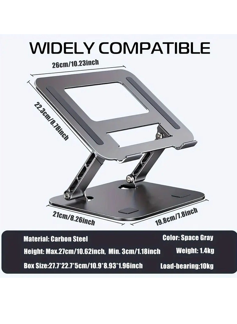 Laptop Stand for Desk, Ergonomic Adjustable Foldable Computer Stand, Heavy Duty Carbon Steel Laptop Riser, Notebook Holder Stand Compatible with 25.4cm-39.62cm MacBook Air/Pro/Dell XPS/Lenovo/HP - Image 1