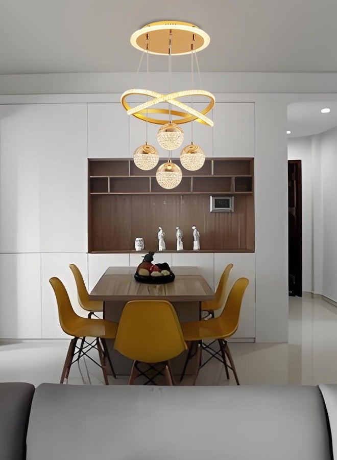 LED luxury restaurant golden chandelier Nordic bedroom living room lamp high-end style main lamp home decoration lighting fixtures - Image 2