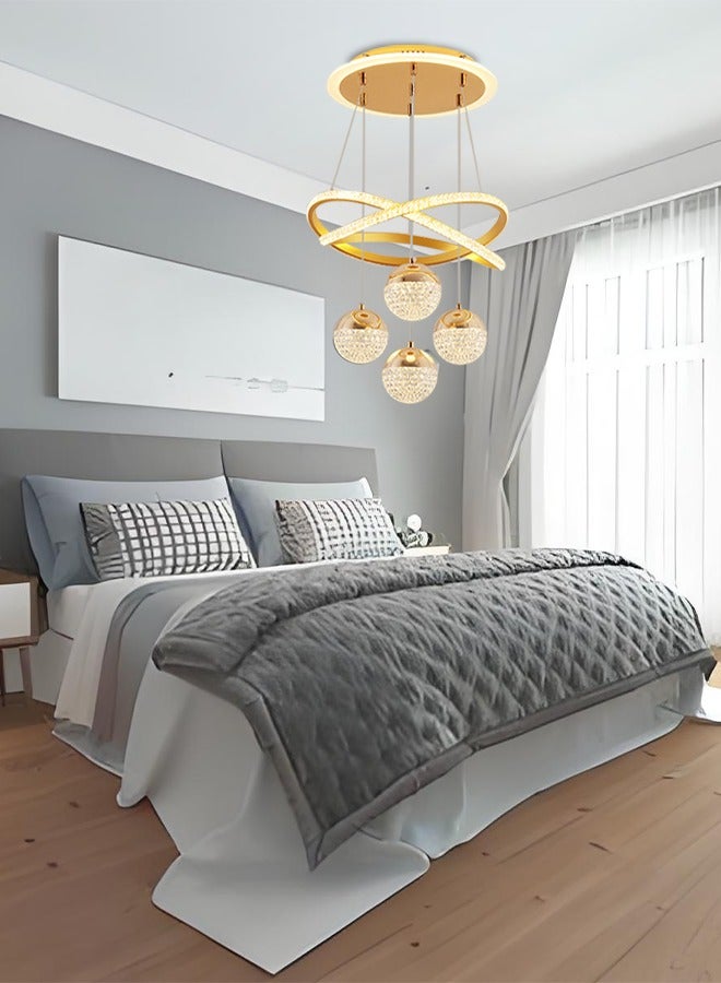 LED luxury restaurant golden chandelier Nordic bedroom living room lamp high-end style main lamp home decoration lighting fixtures - Image 3