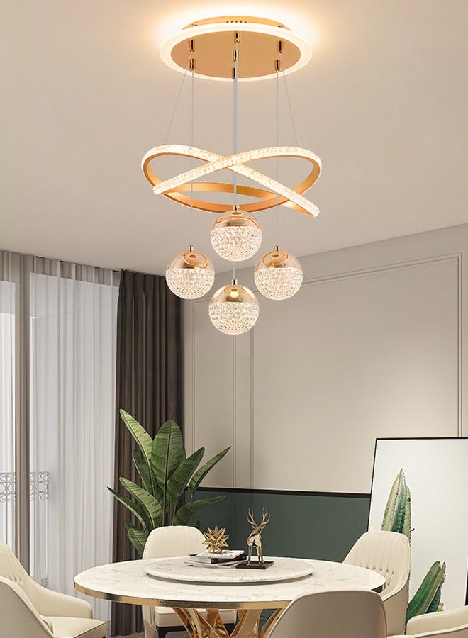 LED luxury restaurant golden chandelier Nordic bedroom living room lamp high-end style main lamp home decoration lighting fixtures - Image 4