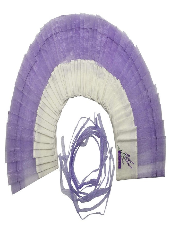 Sanrich 50PCS Lavender Sachet Bags Empty Purple Gauze Ribbons Cotton-Ramie Sacks (Light Purple) - Image 5