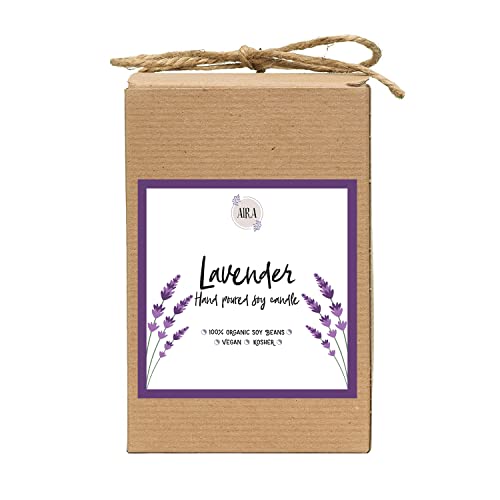 Aira Soy Candles - Organic, Kosher, Vegan, in Mason Jar w/Therapeutic Grade Essential Oil Blends - Hand-Poured 100% Soy Candle Wax - Paraffin Free, Burns 110+ Hours - Pure Lavender - 16 Ounces - Image 4
