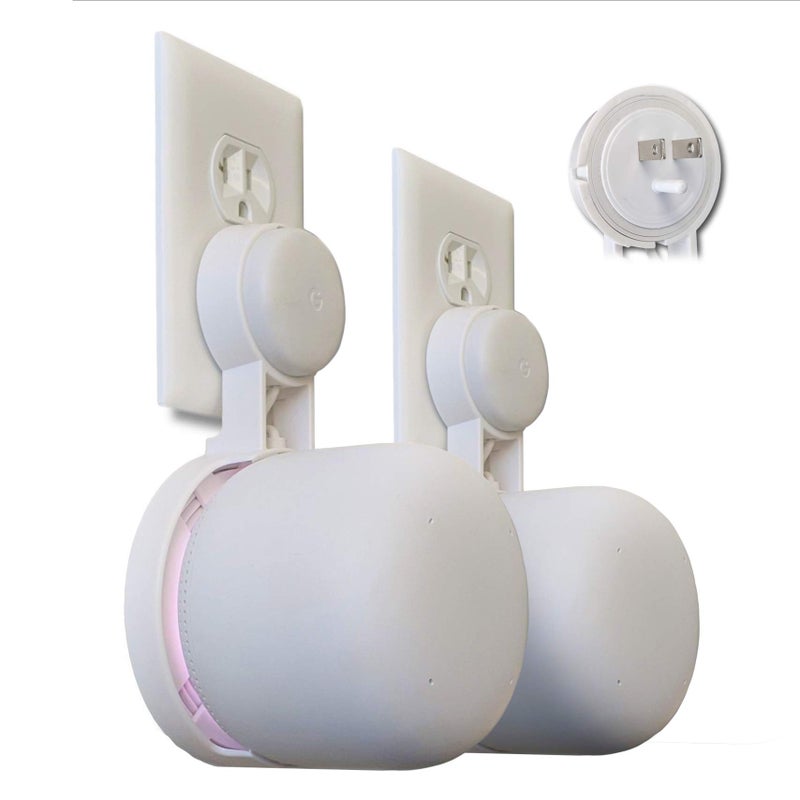 Mount Genie Nest WiFi Point Genie: The Simplest Lowest Profile Outlet Holder Mount for Google Nest WiFi Point | Reinforced Support | Great Sound | Open Access | No Messy Screws! (2-Pack) - Image 1