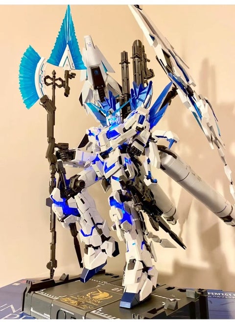 Gundam Assembled Model MG Attacks Free MB Red Heretic Phoenix Perfect Unicorn Mech Handmade Toy-Color:MG-Perfect Unicorn [Bracket Water Sticking Tomahawk Armor] Collection And Delivery Tool-Specifications:Single Model + Four-piece Set Of Delivery Tools