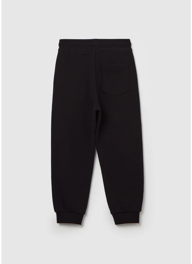 Ovs Fleece joggers with drawstring and print