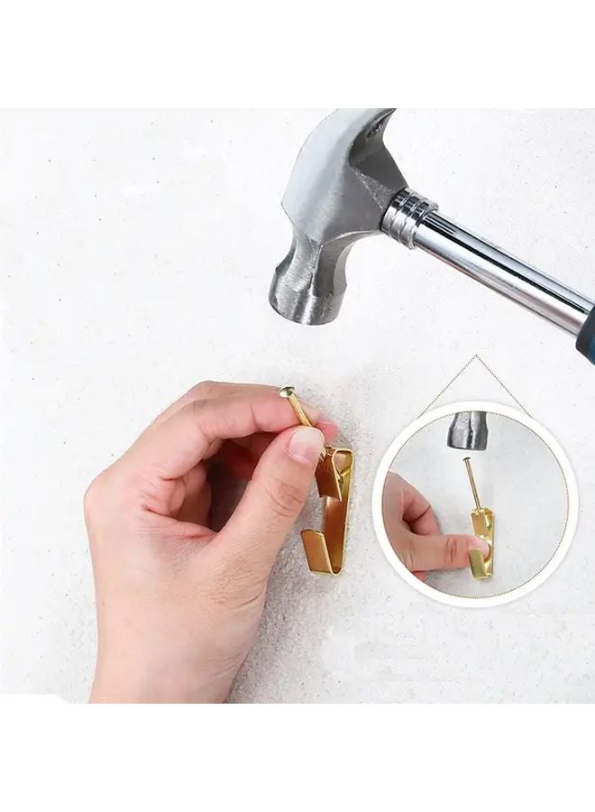 ١٠٠ قطعة خطاف حائط معدني ذهبي متين للحمل من ١٠ إلى ١٠٠ رطل للجدار - Image 2