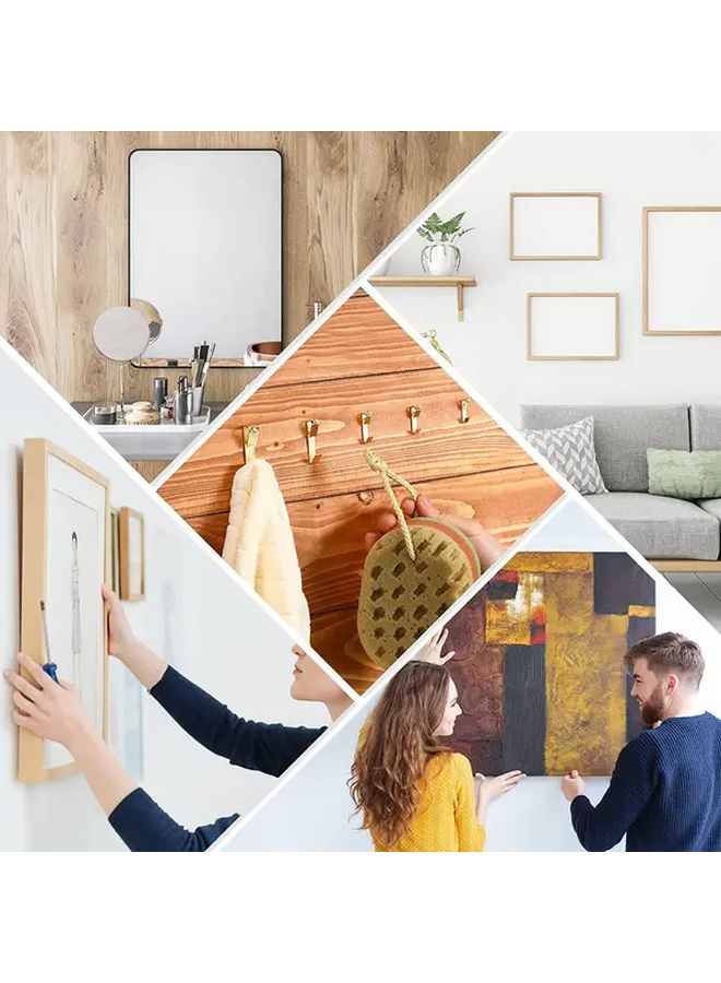 ١٠٠ قطعة خطاف حائط معدني ذهبي متين للحمل من ١٠ إلى ١٠٠ رطل للجدار - Image 4