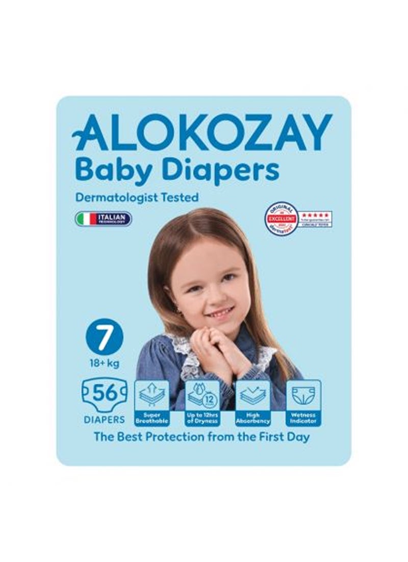 Alokozay Premium Baby Diapers - Size 7 18+ Kg 56 Diapers - Image 1