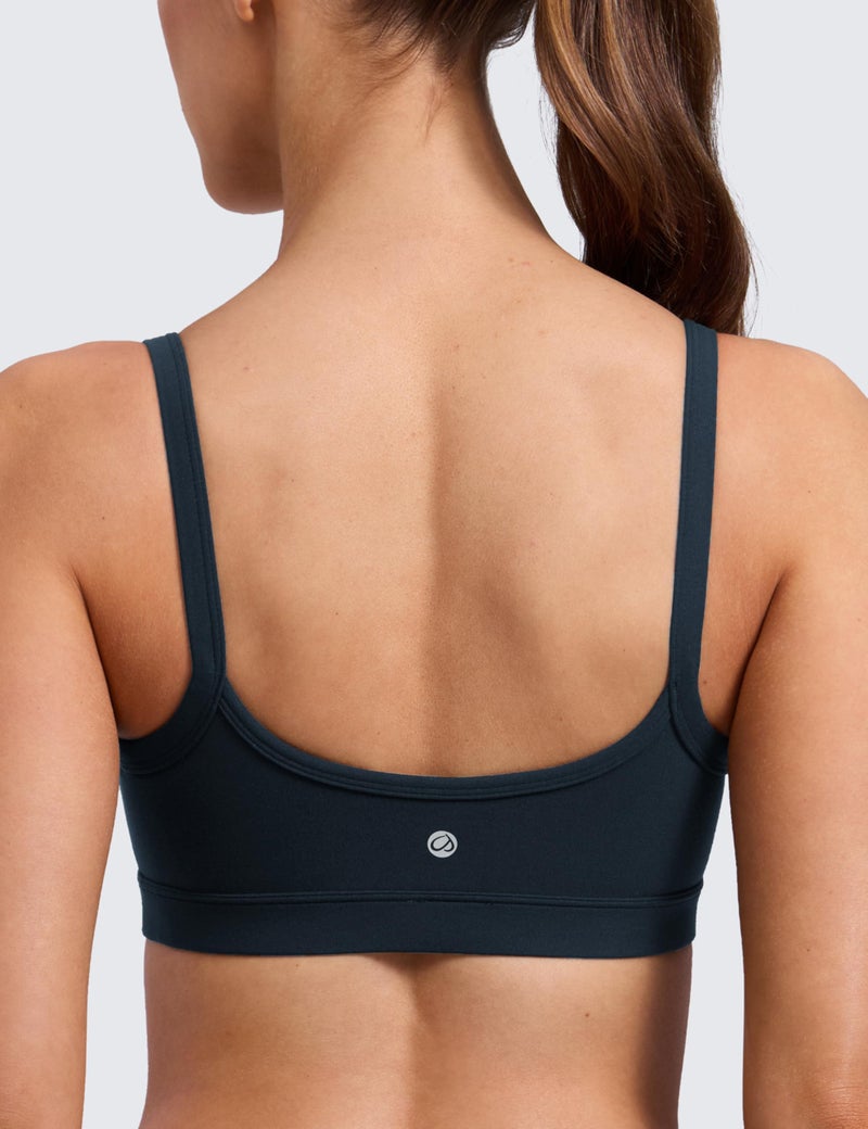 Women's Scoop Neck Sports Bra, Wireless Light Support Double Lined Workout Bra for Yoga and Gym - Image 2