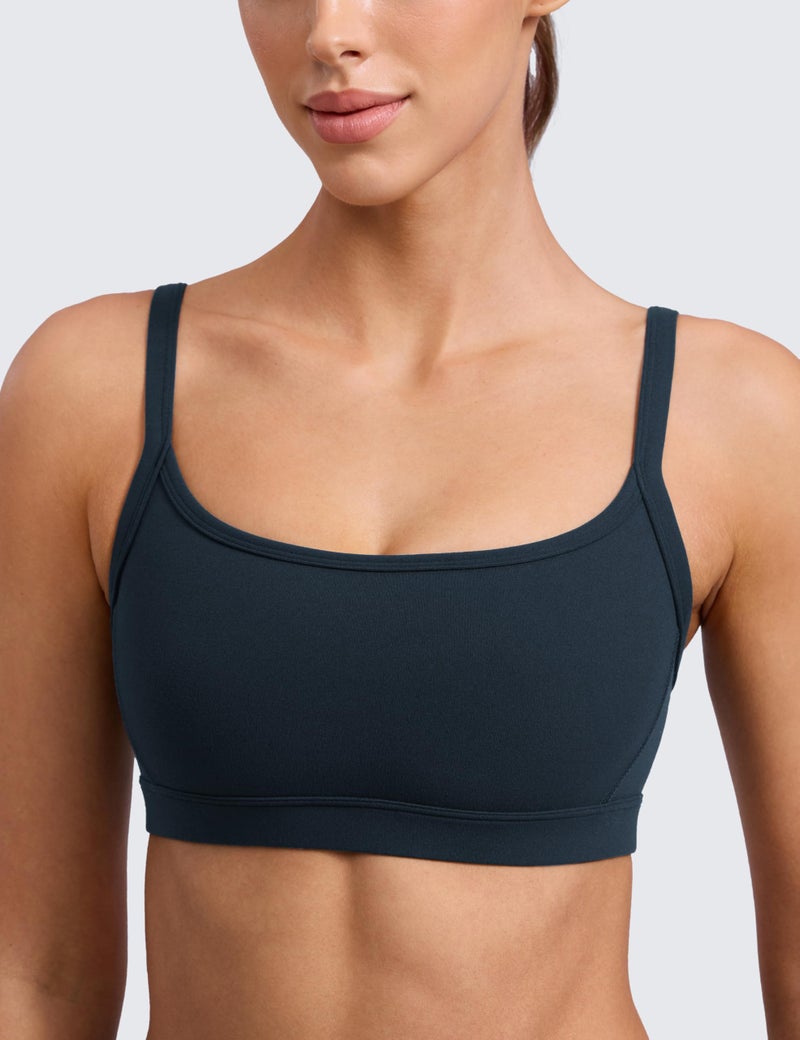 Women's Scoop Neck Sports Bra, Wireless Light Support Double Lined Workout Bra for Yoga and Gym - Image 5