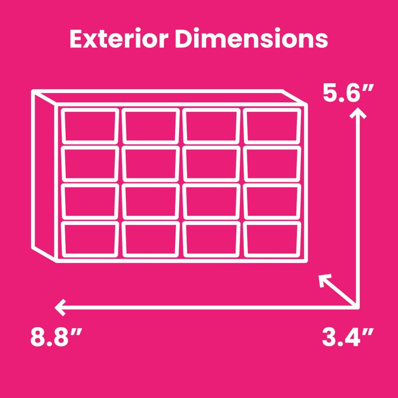 Everything Mary Clear Drawer Organizer â€“ 16 Drawer Craft Storage Cabinet for Beads, Jewelry, and Small Parts â€“ Plastic Storage Drawers for Desk, Sewing Room, or Workshop - Image 4