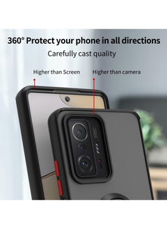جنرال متوافق مع حافظة Oppo Reno 13 Pro 5G مع حامل حلقة، غطاء واقٍ للصدمات مقاوم للصدمات PC +TPU غير لامع وشفاف  - Image 3