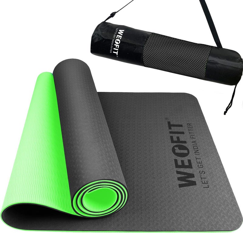 WErFIT Yoga Mat for Men and Women with Cover Bag | Exercise mat for home workout | Size: 2 X 6 Feet, 6 mm Thick Mats, TPE material | Gym Mat for Fitness, Pilates, and Meditation, Anti-Tear, Anti-Slip - Image 1