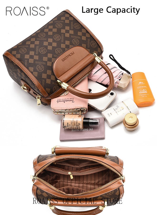 roaiss Elegant Exquisite Handbags for Women Classic Pillow Shape Ladies Shoulder Crossbody Bags Brown with Silk Scarf and Gift Bag Suitable for Birthday Gift Anniversary or Ramadan - Image 5