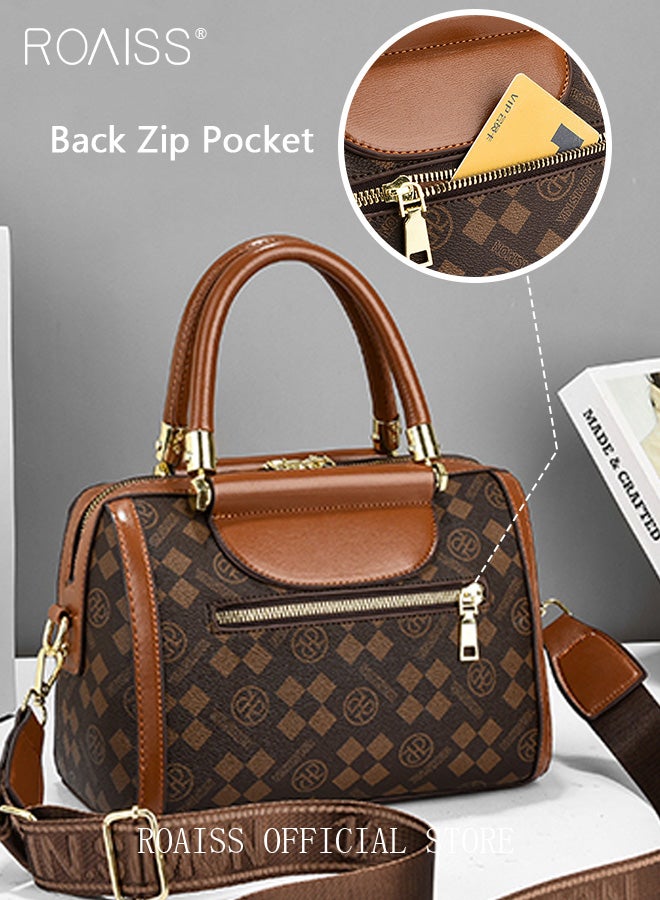 roaiss Elegant Exquisite Handbags for Women Classic Pillow Shape Ladies Shoulder Crossbody Bags Brown with Silk Scarf and Gift Bag Suitable for Birthday Gift Anniversary or Ramadan - Image 4