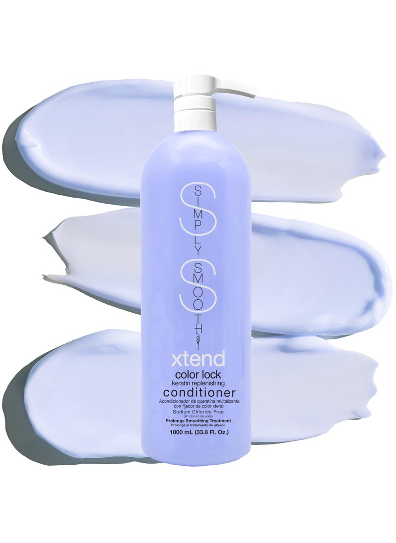 SIMPLY SMOOTH SIMPLY SMOOTH Xtend Keratin Replenishing Color Lock Conditioner Slows Color Fade & Prolongs Hair Color Service Gently Clean & Protect Your Hair Color Sodium Chloride Free 33.8 Fl Oz 