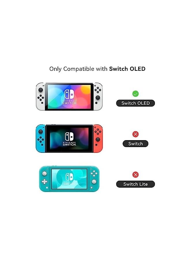 PROMASS Cute Plush Protective Case Cover - Shock-Absorption and Anti-Scratch Skin Case Compatible with Switch OLED Model - Plush Shark - Image 2