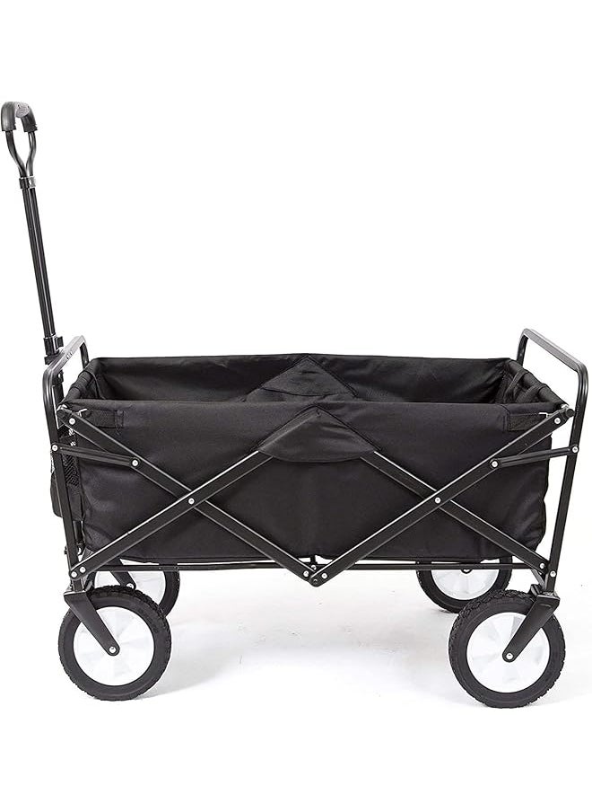 SKY-TOUCH - Garden Cart Folding Trolley Cart Outdoor Wagon Collapsible With Removable Fabric Festival Garden Camping Picnic Cart Portable Transport Trailer Black New - Image 1