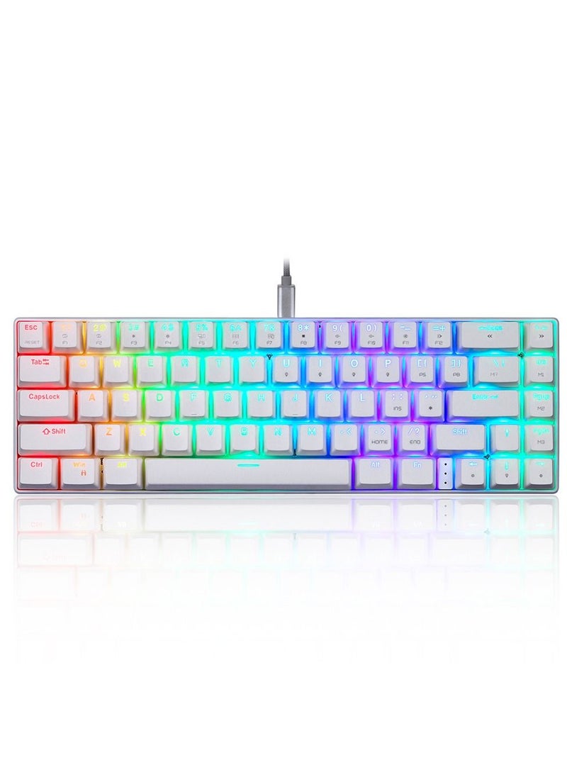 Motospeed Motospeed CK67 67 Keys Wired Mechanical Keyboard ABS Keycap Kailh Blue Switches White  - Image 1