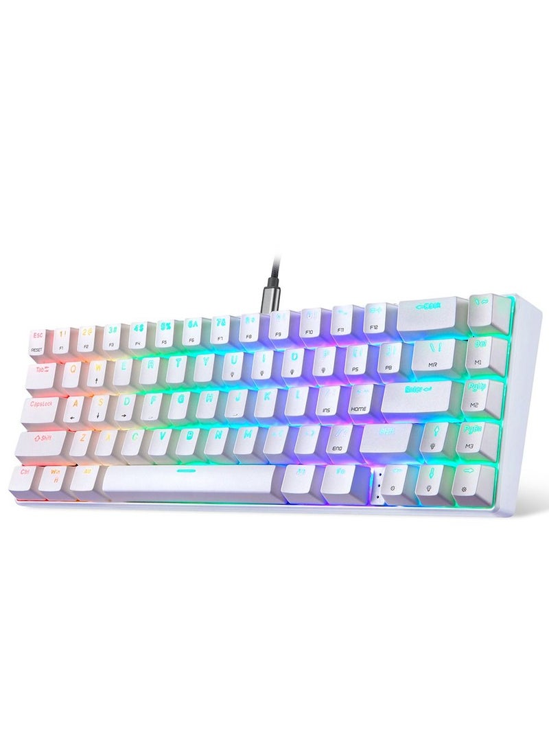Motospeed Motospeed CK67 67 Keys Wired Mechanical Keyboard ABS Keycap Kailh Blue Switches White  - Image 3