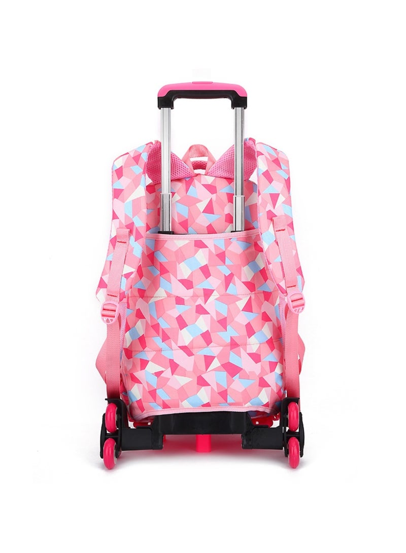 هويتك حقيبة مدرسية هندسية ملونة مع عجلات - Image 5