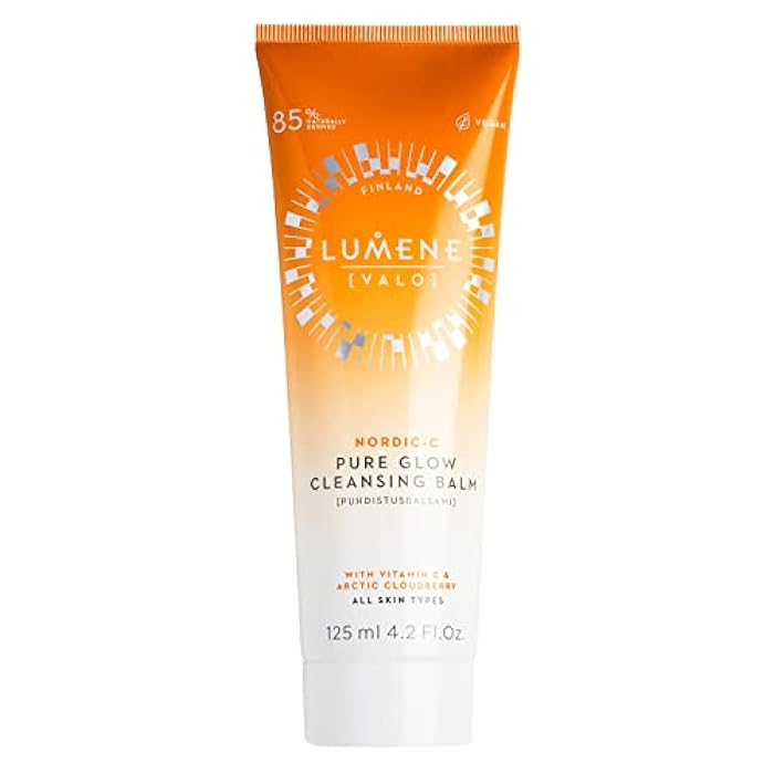 Lumene Nordic C Pure Glow Cleansing Balm - Make Up Remover Balm with Vitamin C for Skin Radiance - Vegan Eye Makeup Remover & Facial Care for Normal to Dry Skin (125ml) - Image 1