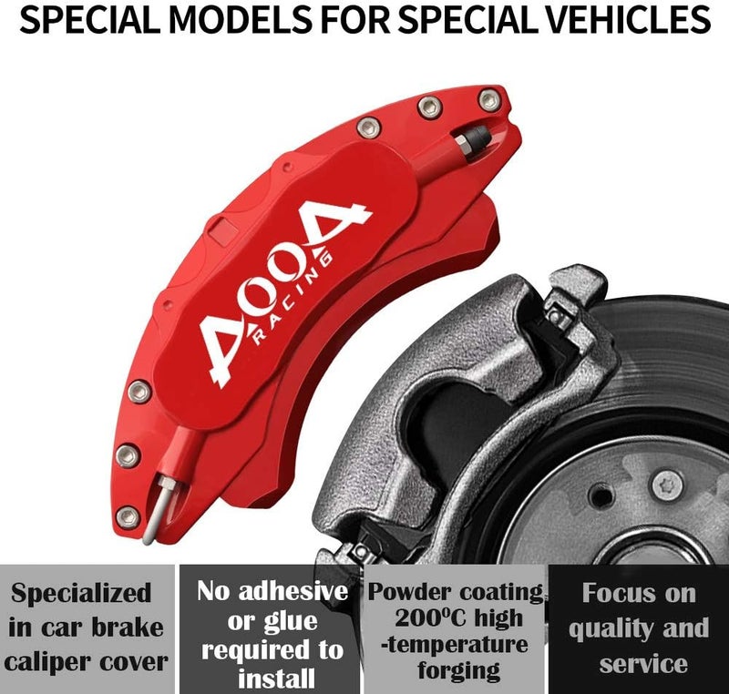AOOA Red Brake Caliper Covers Set for Dodge Charger/Challenger SXT/SE (Set of 4) - Image 5