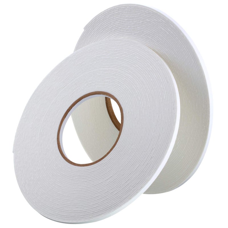cheekyglo 3 Rolls Double Sided Foam Tape PE Roll Foam Tape Double Faced Sponge Adhesive Mounting Tape (White, 1/4 Inch by 50 Feet) White 1/4 Inch by 50 Feet - Image 2