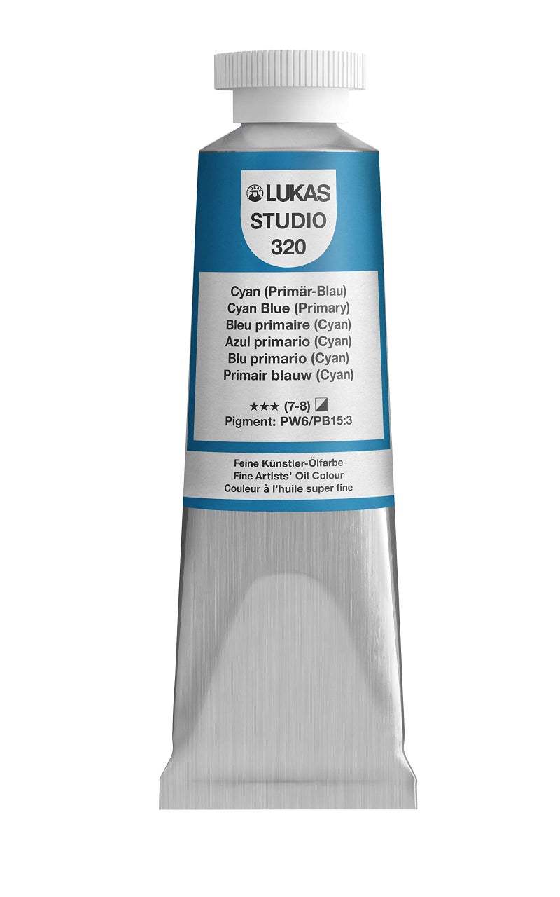 Lukas Studio Artist Oil Color Paints Highpigment oil paint made with natural binder for artist painting more Cyan Blue Primary 37 mL - Image 2