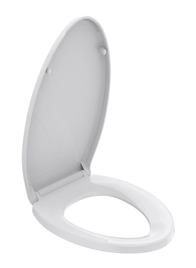 RT R&T Elongated Toilet Seat B1098, Heavy-Duty up to 440 lbs, Slow Close, Non Slip and Easy to Keep Clean, Easy to Install, White Premium PP Material - Image 1