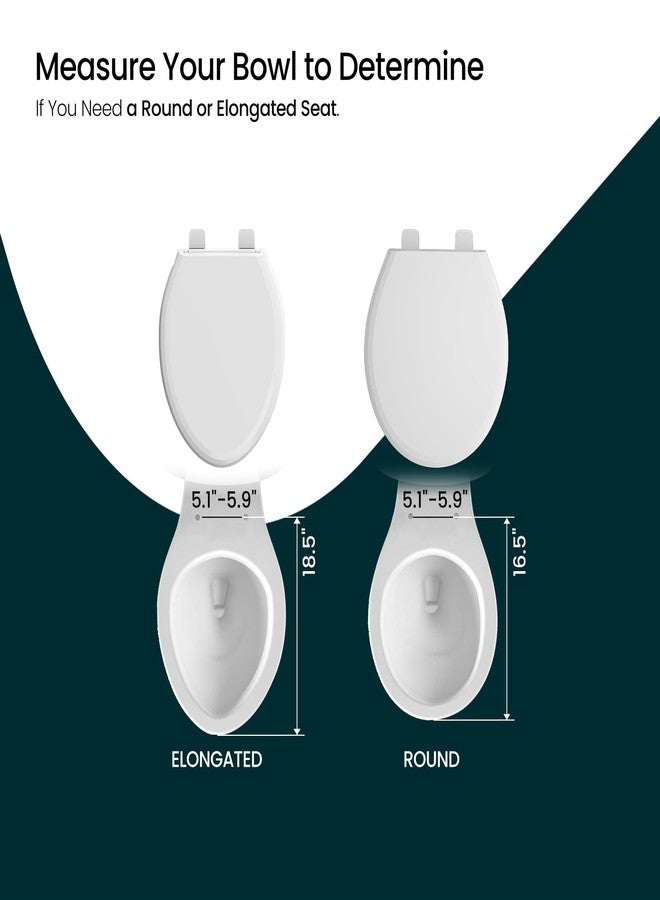 RT R&T Elongated Toilet Seat B1098, Heavy-Duty up to 440 lbs, Slow Close, Non Slip and Easy to Keep Clean, Easy to Install, White Premium PP Material - Image 5