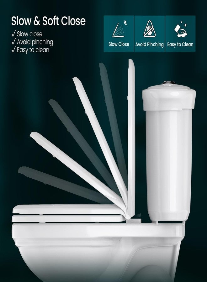 RT R&T Elongated Toilet Seat B1098, Heavy-Duty up to 440 lbs, Slow Close, Non Slip and Easy to Keep Clean, Easy to Install, White Premium PP Material - Image 3