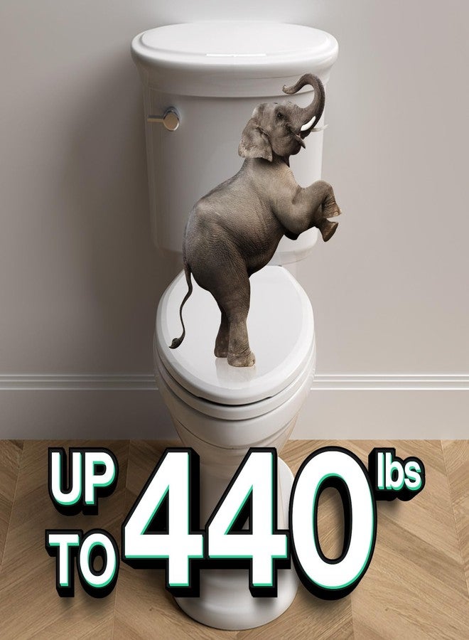 RT R&T Elongated Toilet Seat B1098, Heavy-Duty up to 440 lbs, Slow Close, Non Slip and Easy to Keep Clean, Easy to Install, White Premium PP Material - Image 2