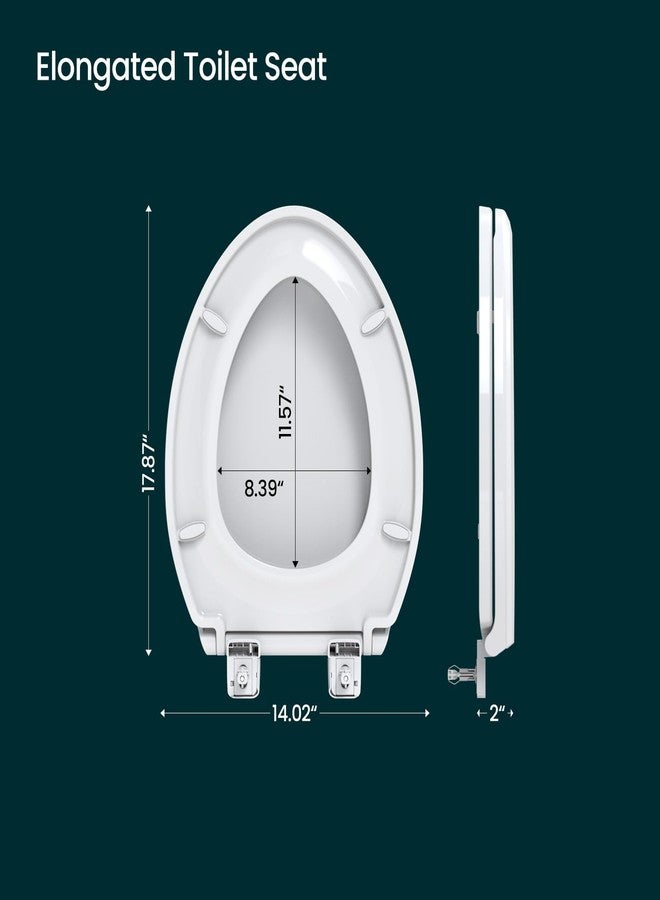 RT R&T Elongated Toilet Seat B1098, Heavy-Duty up to 440 lbs, Slow Close, Non Slip and Easy to Keep Clean, Easy to Install, White Premium PP Material - Image 4
