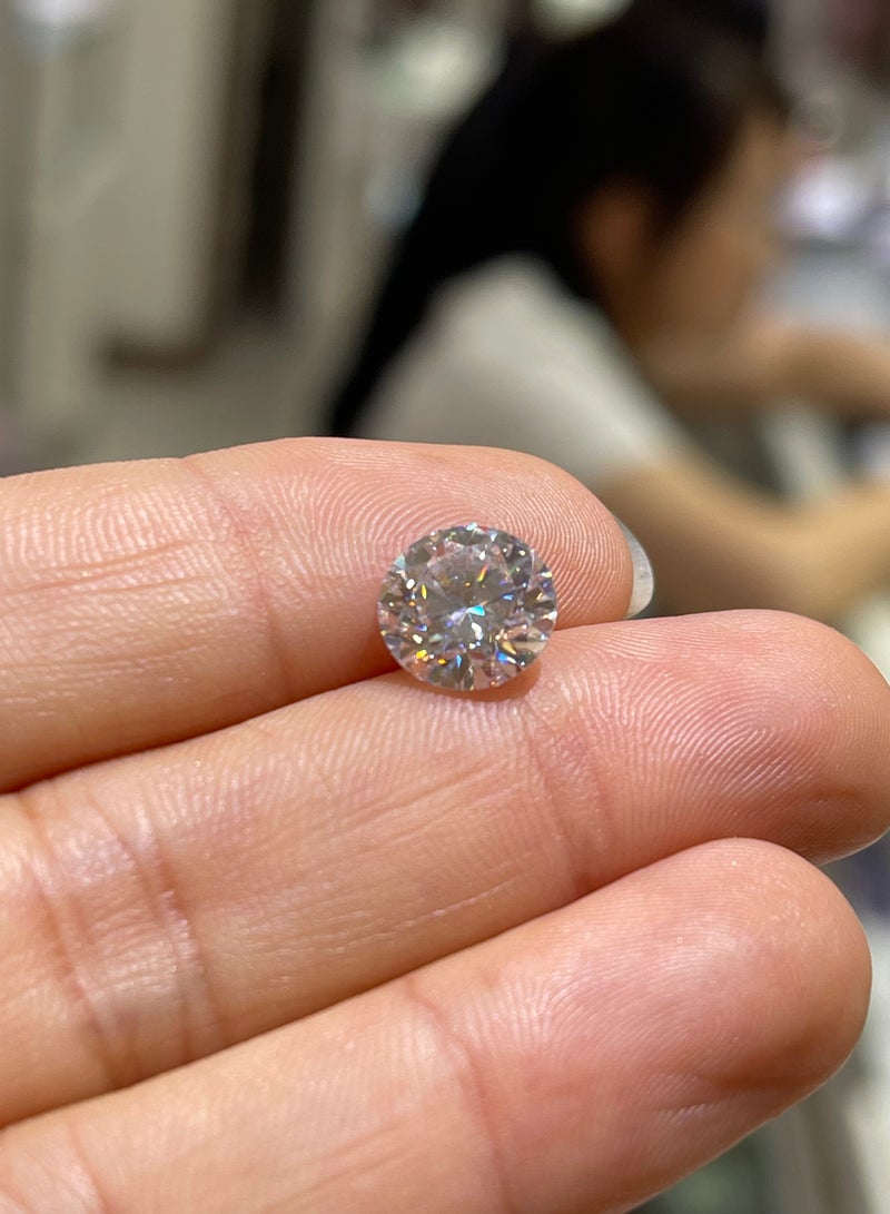 D colored Mosang Diamond Bare Stones 3 Carats 9.0mm