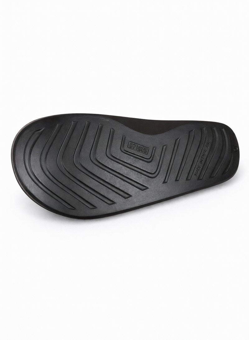 إيرو شباشب رجالية مريحة (سلايدز) – خفيفة الوزن ومضادة للانزلاق – للاستخدام اليومي والحمام – باللون الأسود مع خطوط بيضاء - Image 5