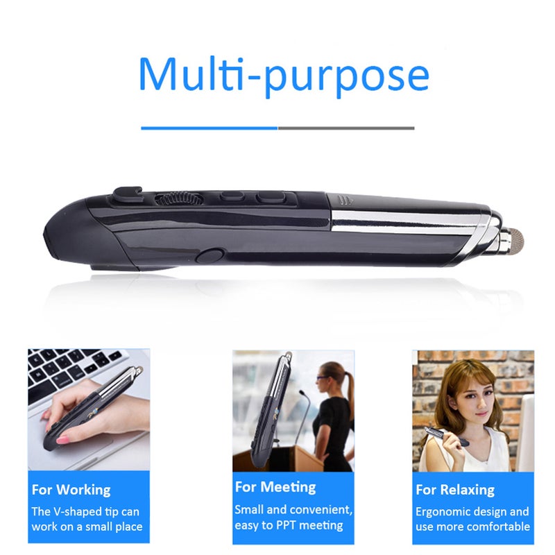 PR-08 2.4Ghz Wireless Optical Touch-pen 800/1200/1600DPI Wireless Pen with Web Browsing Laser-Presenter Handwriting Ergonomic Mice for PC Laptop Computer - Image 3