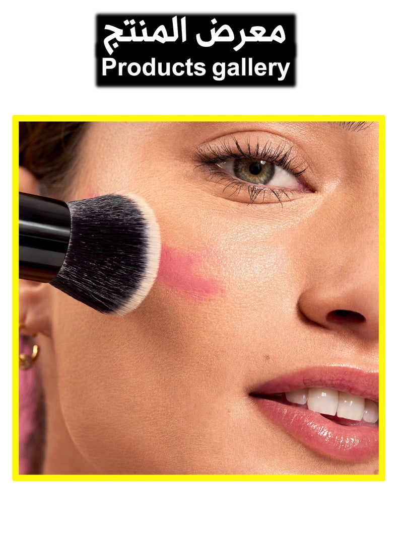 إلف فرشاة أحمر الخدود السائلة كامو، فرشاة أحمر الخدود بزاوية مثالية لتطبيق ومزج الألوان على الخدود، شعيرات ناعمة وكثيفة، نباتية وخالية من القسوة - Image 3