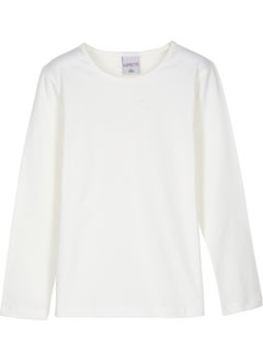 Lovetti Ecru Basic Seasonal Lycra Long Sleeve Girls T-Shirt  - Image 1