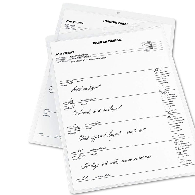 AVERY Heavyweight Clear Job Ticket Holder, Top Load 9 x 12 Insert, Clear Front, 10/Pack - Image 2