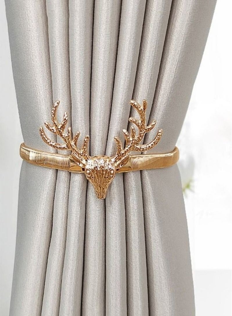 MIXDE 6-Piece Gold Curtain Tie Metal Adjustable Punch-free Holder Straps Modern Minimalist Style Home Kitchen Office Decorative Belt  - Image 3