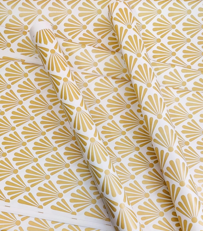 Tera13 TERA 13 Golden & White Gift Wrapping Paper Sheet, Gift Wrap Roll, Gift Cover Rapping Paper, Gift Packing Materials, Paper Bag Making Sheets, Large Gift Packing Paper (10pcs) - Image 3