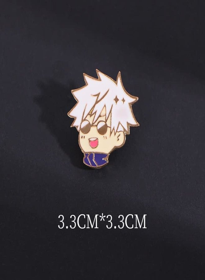 VNYIGDJS Anime JJK Pins 8PC - Anime Satoru Yuji Megumi Nanami Kento Geto Suguru Cosplay Figure Merch Pins for Backpacks - Image 5