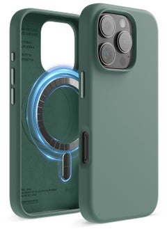 Elago Magnetic Liquid Silicone for iPhone 16 PRO Case Cover Compatible with MagSafe Shockproof - Midnight Green 