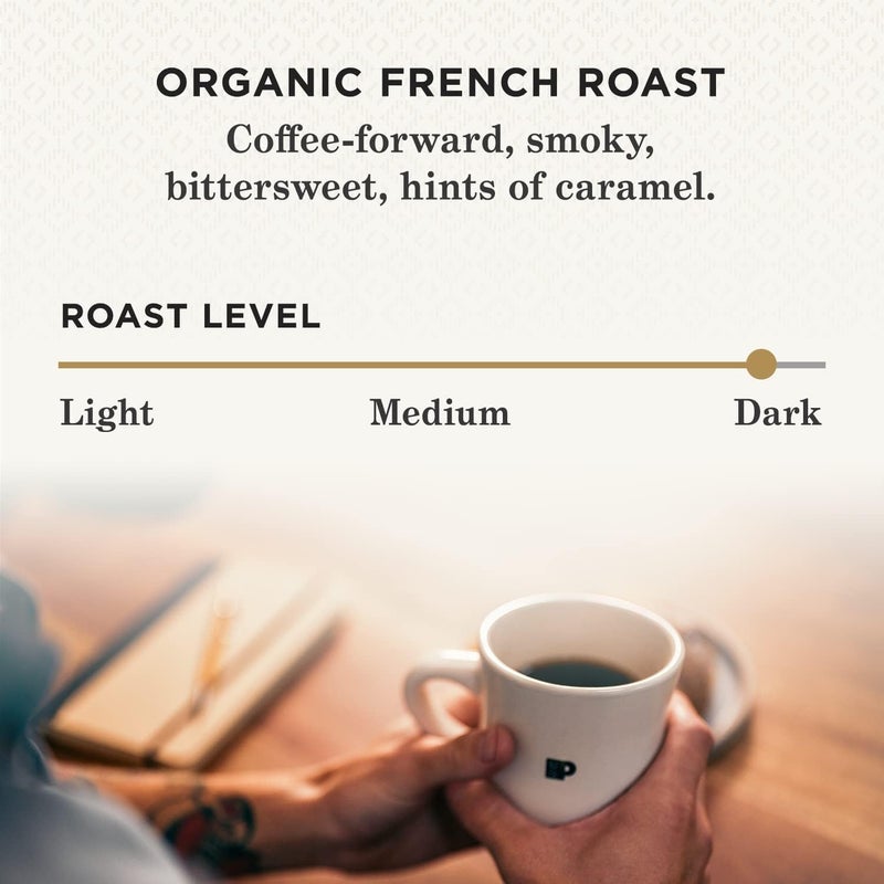 Peet's Coffee Dark Roast Ground Coffee - Organic French Roast 18 Ounce Bag - Image 3