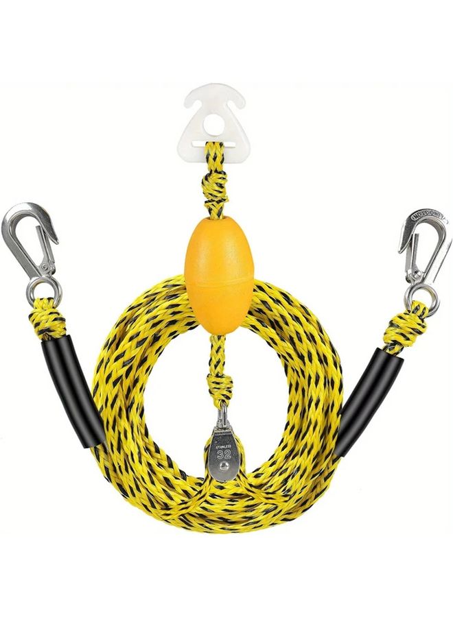 مِقْيَدُ الجَرّ الرياضي المائي المُقاوِم للصَّلابة - أصفر وأسود - حلقات D - متانة شد 1100 رطل - Image 1