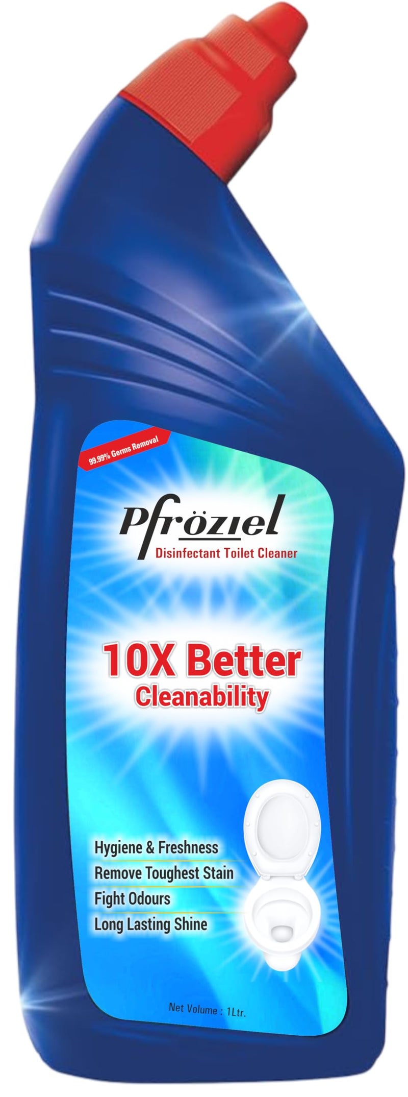 Pfroziel Toilet Cleaner 1 liter I Antibacterial – Remove 999% Germs I Remove Tough & Heavy Yellow Stains I Refreshing Fragrance (1L, Pack Of 1) - Image 1